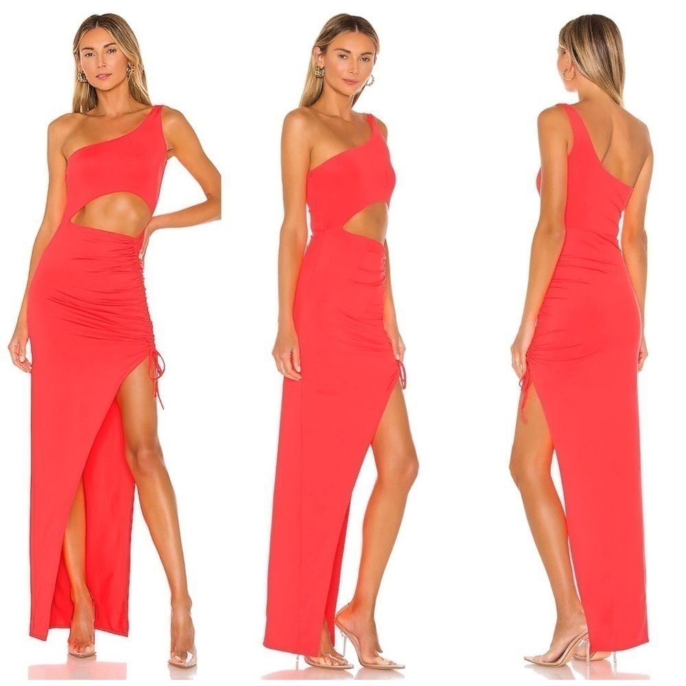 Superdown Alanie Maxi Dress in Neon Pink Size S